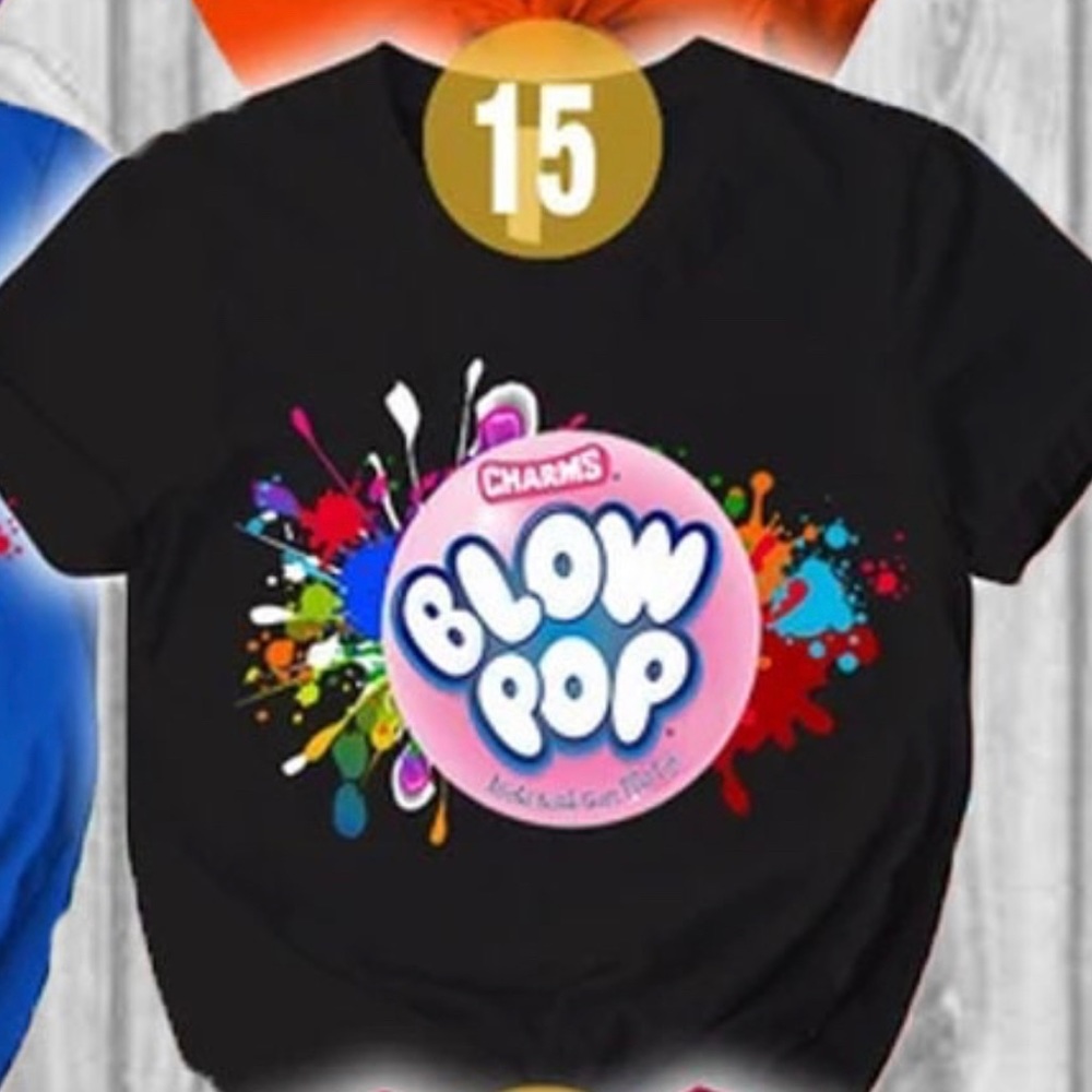 Black size medium women’s shirt. Lollipop shirt.